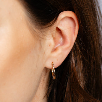 9ct Two Tone Gold Silverfilled Creole Oval Hoop Earrings