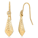 9ct Yellow Gold Silverfilled Dicut Drop Earrings