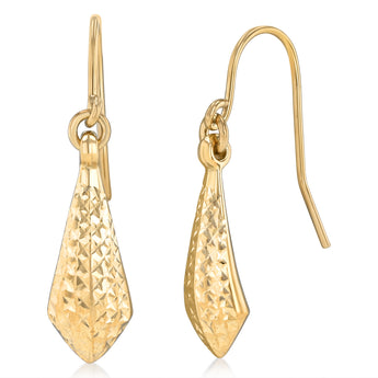 9ct Yellow Gold Silverfilled Dicut Drop Earrings