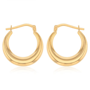 9ct Yellow Gold Silverfilled Creole Hoop Earrings