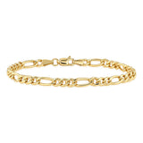 9ct Gold Copper Filled 3:1 Figaro 120 Gauge 19cm Bracelet