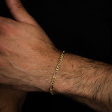 9ct Gold Copper Filled 3:1 Figaro 120 Gauge 19cm Bracelet