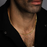 9ct Gold Copper Filled 3:1 Figaro 120 Gauge 50cm Chain