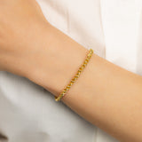 9ct Gold Silver Filled Rope 90 Gauge 19cm Bracelet