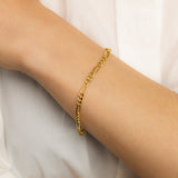 9ct Gold Copper Filled 100 Gauge 19cm Figaro Bracelet