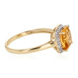 9ct Yellow Gold 2ct Citrine and Diamond Ring