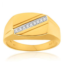 Load image into Gallery viewer, 9ct Yellow Gold Diamond Ring  Set with 9 Stunning Brilliant Diamonds