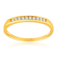 Load image into Gallery viewer, 9ct Yellow Gold Diamond Ring Set with 10 Stunning Brilliant Diamonds