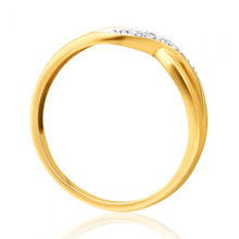 Load image into Gallery viewer, 9ct Yellow Gold Crossover Diamond Ring