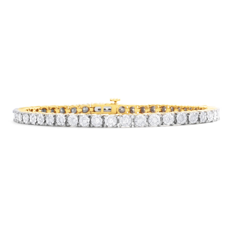 1 Carat Diamond Tennis Bracelet in 9ct Yellow Gold