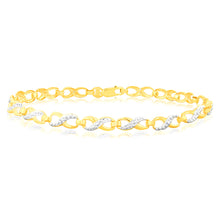 Load image into Gallery viewer, 9ct Alluring Yellow Gold Diamond Fancy Bracelet
