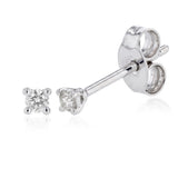 9ct White Gold 2 Opulent Diamond Stud Earrings