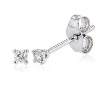 9ct White Gold 2 Opulent Diamond Stud Earrings