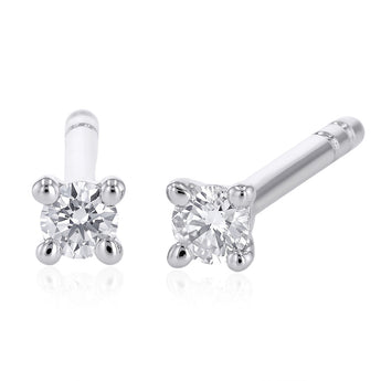 9ct White Gold 2 Opulent Diamond Stud Earrings