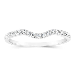 18ct White Gold 'Carina' Contour Ring With 0.2 Carats Of Diamonds