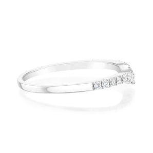 18ct White Gold 'Carina' Contour Ring With 0.2 Carats Of Diamonds
