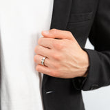 9ct Yellow Gold & White Gold Mens Ring With 0.1 Carats Of Diamonds