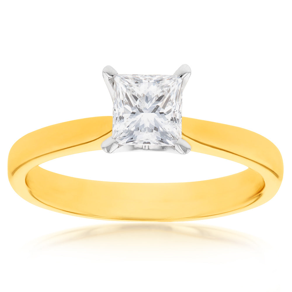 18ct Yellow Gold Solitaire Ring With 1 Carat Certified Diamond