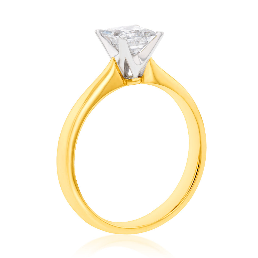 18ct Yellow Gold Solitaire Ring With 1 Carat Certified Diamond