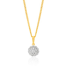 Load image into Gallery viewer, 9ct Yellow Gold Diamond Pendant Set with 1/5 Carat of 20 Brilliant Diamonds