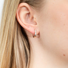 Load image into Gallery viewer, 9ct Rose Gold Diamond Hoop Earrings