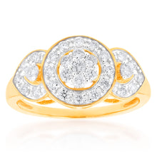 Load image into Gallery viewer, 9ct Yellow Gold Diamond Ring Set With 31 Brilliant Cut Diamonds