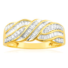 Load image into Gallery viewer, 9ct Yellow Gold 1/2 Carat Diamond Ring Set With 20 Brilliant Diamonds