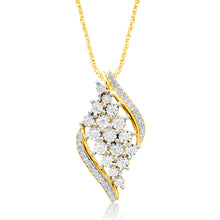 Load image into Gallery viewer, 9ct Yellow Gold 1/5 Carat Diamond Pendant on 45cm 9ct Gold Chain
