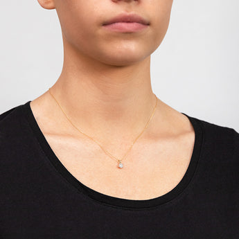 9ct Yellow Gold Diamond Pendant with Infinity Detail on Adjustable Length 45cm Chain