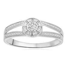 Load image into Gallery viewer, 9ct White Gold Diamond Split Shank Ring