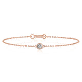 9ct Rose Gold Diamond Adjustable 16-18cm Bracelet