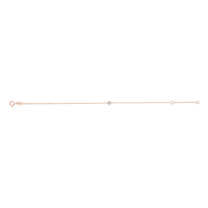 9ct Rose Gold Diamond Adjustable 16-18cm Bracelet