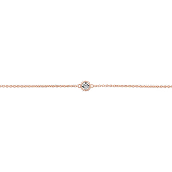 9ct Rose Gold Diamond Adjustable 16-18cm Bracelet