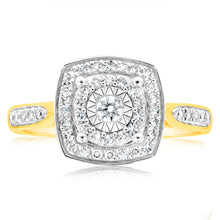Load image into Gallery viewer, 9ct Yellow Gold Ring With 0.25 Carats Of Claw Set Diamonds
