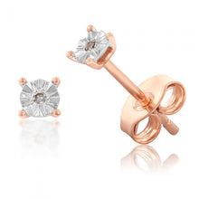 Load image into Gallery viewer, 9ct Rose Gold Earrings With Brilliant Cut Diamonds