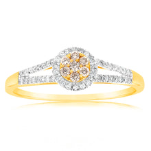 Load image into Gallery viewer, 9ct Yellow Gold Ring with 1/4 Carat of Diamonds