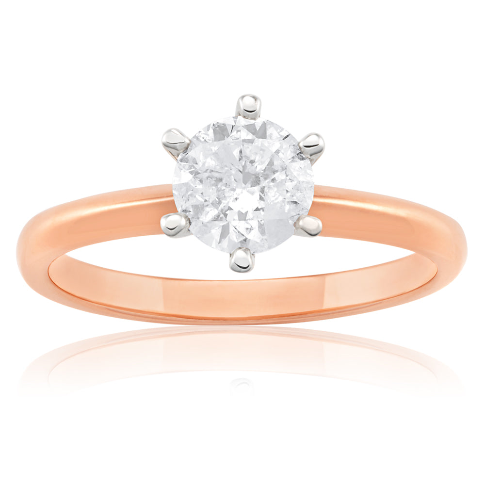 18ct Rose Gold Solitaire Ring With 1 Carat Diamond
