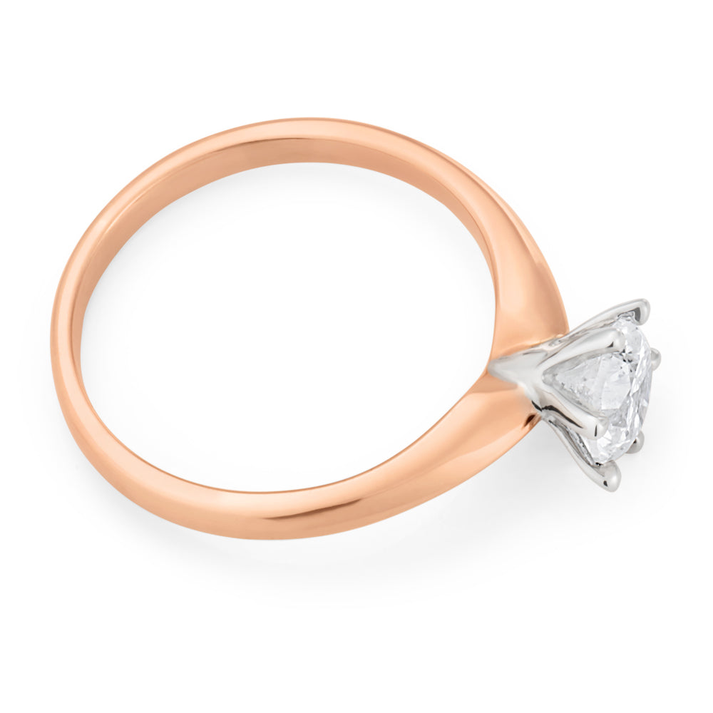 18ct Rose Gold Solitaire Ring With 1 Carat Diamond