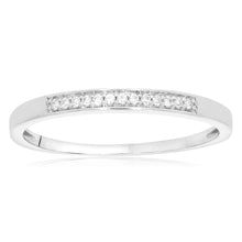 Load image into Gallery viewer, 9ct White Gold Ring with 13 Diamonds