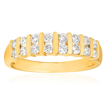 Load image into Gallery viewer, 9ct Yellow Gold 1/2 Carat Double Row Channel Set Diamond Ring