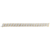 9ct Yellow Gold 10.6 Carat Diamond  18.5cm Bracelet with Brilliants and Baguettes