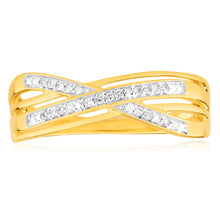 Load image into Gallery viewer, 9ct Yellow Gold Diamond Ring with 20 Brilliant Diamonds