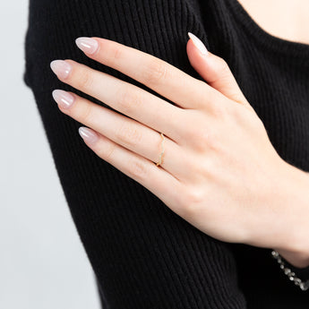 9ct Yellow Gold Diamond Wave Ring 25 Brilliant Diamonds