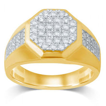 Load image into Gallery viewer, 9ct Yellow Gold 1 Carat Octagonal Shape Diamond Mens Ring