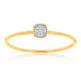 9ct Yellow Gold Diamond Ring with 8 Brilliant Diamonds