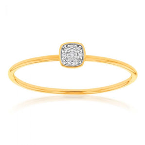 9ct Yellow Gold Diamond Ring with 8 Brilliant Diamonds