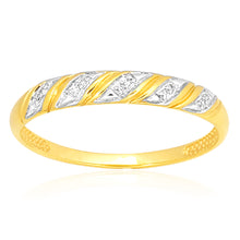 Load image into Gallery viewer, 9ct Yellow Gold Diamond Ring with 10 Brilliant Diamonds