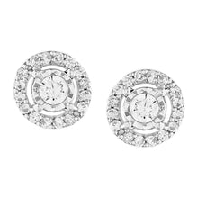 Load image into Gallery viewer, 9ct White Gold 0.15 Carat Diamond Earrings with 34 Brilliant Cut Diamonds