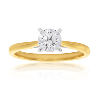 Luminesce  Laboratory Grown 1/2 Carat Diamond Ring in 18ct Yellow Gold Knife Edge