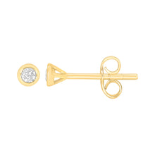 Load image into Gallery viewer, 9ct Yellow Gold  0.05 Carat Diamond Stud Earrings